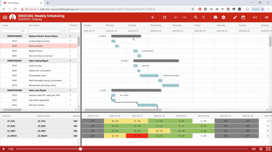 Planning & Scheduling Demo Screenshot